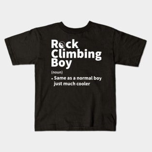 Funny Rock Climbing Boy Definition, Minimalist Design for Rock Climbers Kids T-Shirt